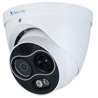 Telecamera termica Dual IP X-Security - 256x192 VOx | Ottica 7 mm - Sensore ottico1/2.7” 4 Mpx | Lente 8 mm - Sensibilità termica ≤40mK - Rilevazione antincendio e allarme - Audio | Allarmi | MicroSD | PoE
