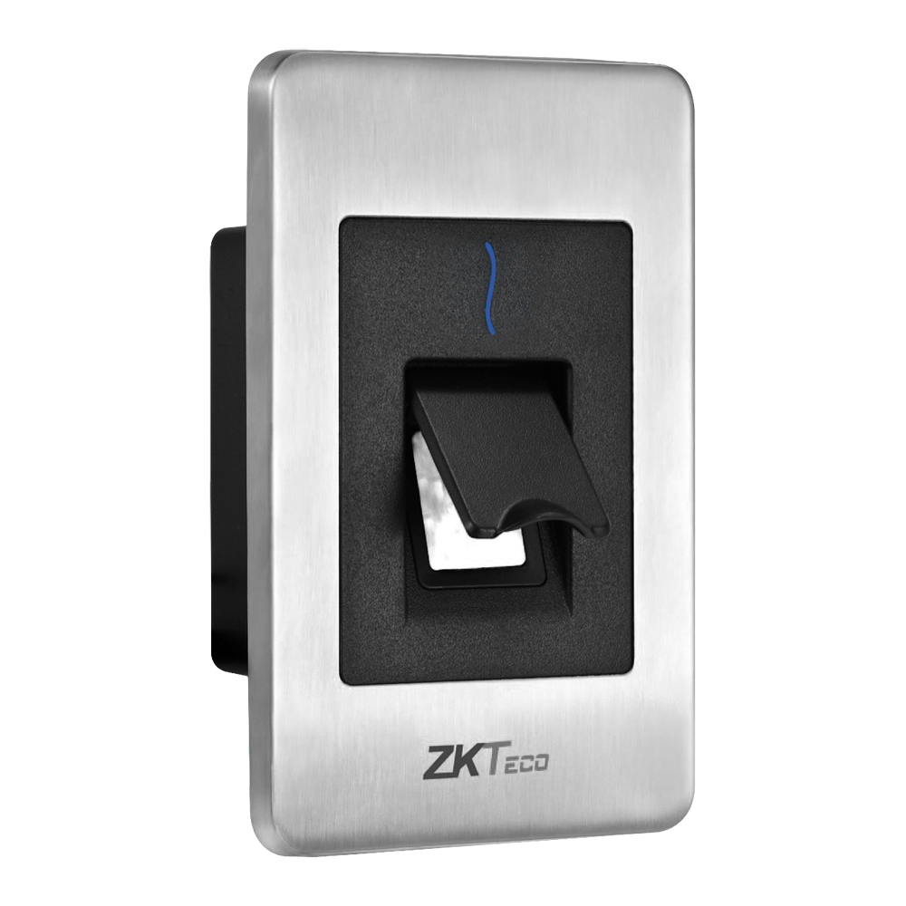 Lettore di accesso - Accesso tramite impronta digitale Silk ID e scheda EM - Indicatore a LED e acustico - RS485 - Compatibile con ZK-INBIO PRO - Adatto per uso esterno IP65 | Da incasso
