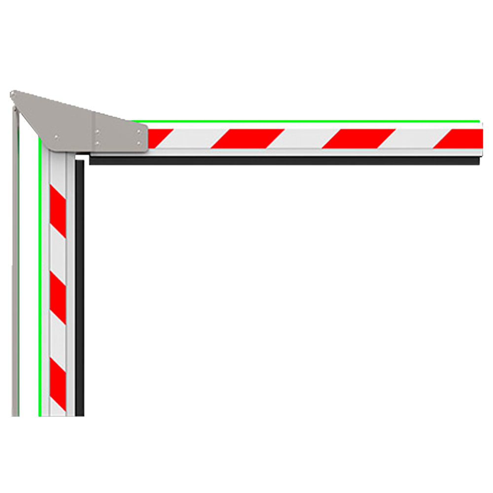 Braccio della barriera di parcheggio - Compatibile con ZK-PROBG3130x-LED - Braccio angolato a 90º di 3 m - In alluminio - LED di stato | Costa di sicurezza in gomma - Facile installazione