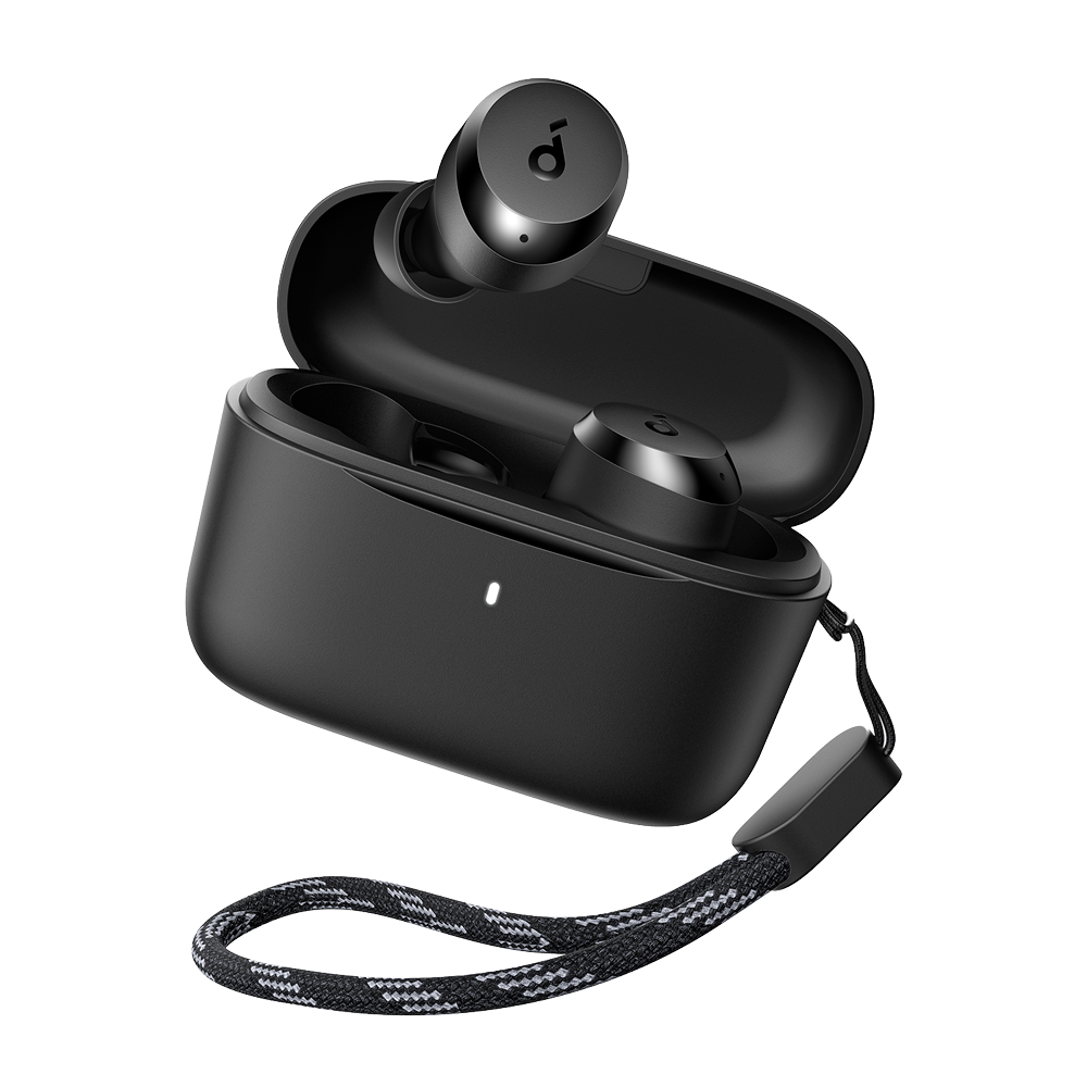 Auricolari Wireless Soundcore by Anker - 9 ore di riproduzione  - Potenziamento dei bassi - 2 microfoni - Personalizzazione tramite l'app Soundcore - Resistente all'acqua IPX5